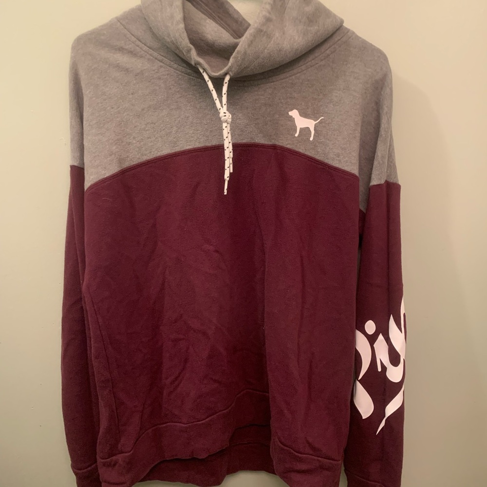 Pink cowl sweatshirt size small